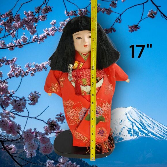 Heian Shunpo Kyoto Ichimatsu Doll 16in Pure Silk Kimono w Box & Papers Japan - Picture 11 of 16